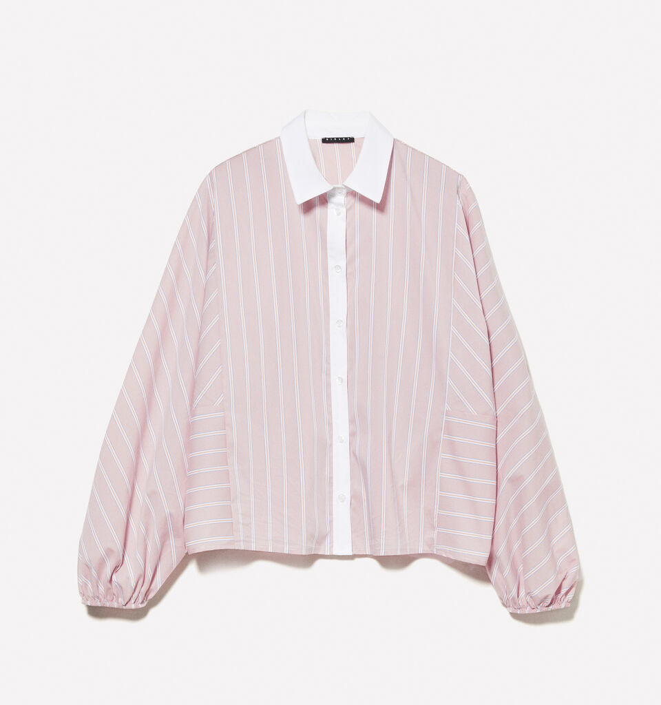 Camicia a righe rosa con contrasto - camicie da donna - Rosa | Sisley image number 6